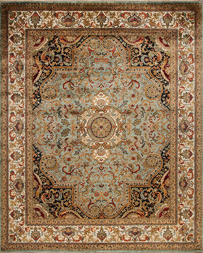 154054 Golden Age <br> Jewel Blue/Ivory 12.1 X 15.2